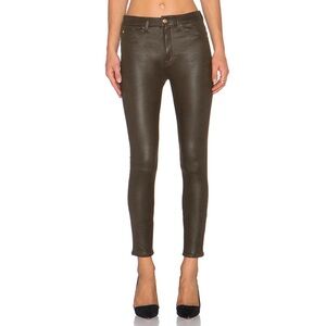 7 For All Mankind | Knee Seam Faux Suede Skinny Jeans In Hunter - Women's Sz 29